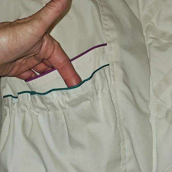 Vintage Izzi Ski Puffer Jacket Coat Womens M White Purple Teal 80s 90s Rare - Picture 10 of 13